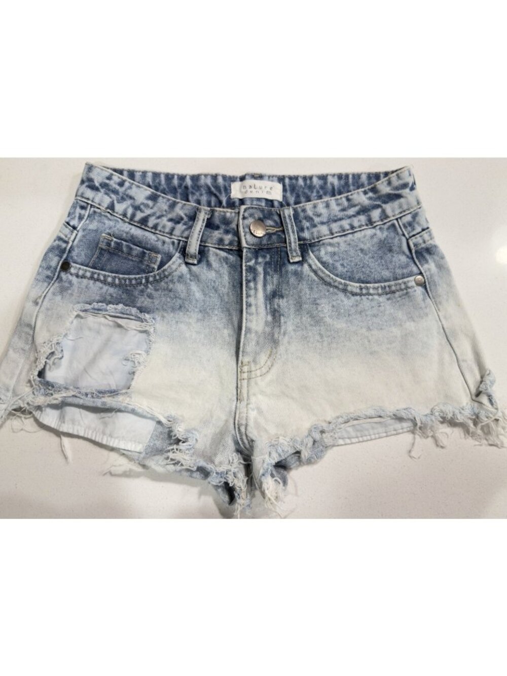 Vintage Nature Denim Cutoff Distressed Shorts Swapmeet Light Wash sz 26 XS women